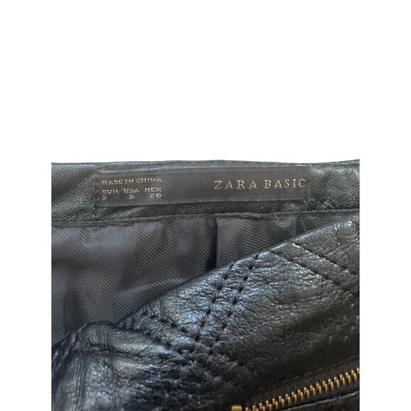 ZARA Womens Black Gold Quilted Mini Skirt Size Small - Picture 6 of 7
